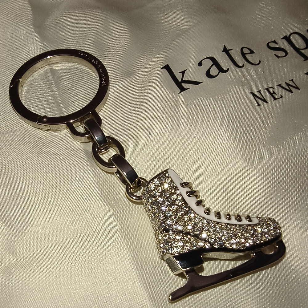Kate Spade Ice Skate Keychain Charm Bling - Picture 7 of 11